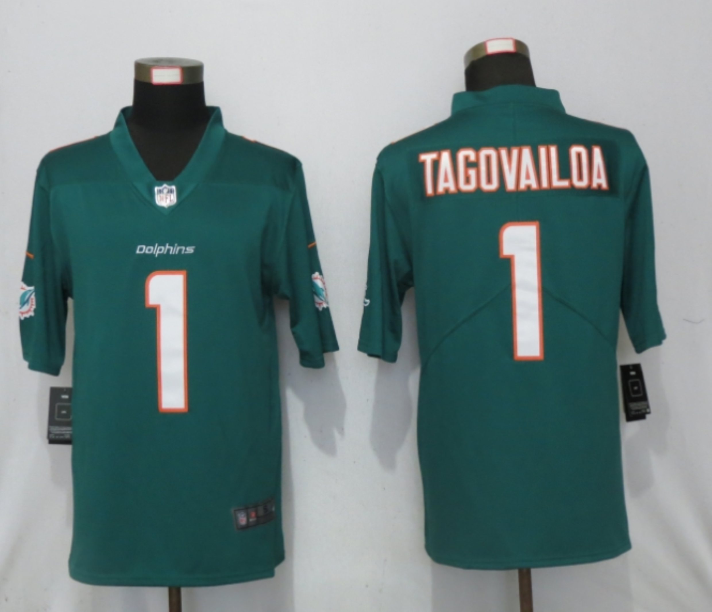 Men New Nike Miami Dolphins #1 Tagovailoa Green 2020 Vapor Limited Jersey->miami dolphins->NFL Jersey